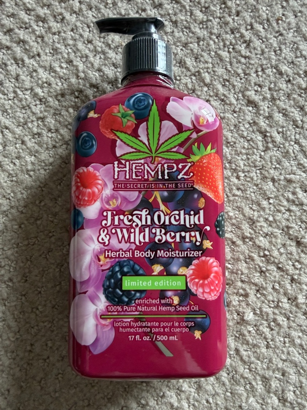 Hempz Fresh Orchid & Wild Berry Herbal Body Moisturizer - Magenta